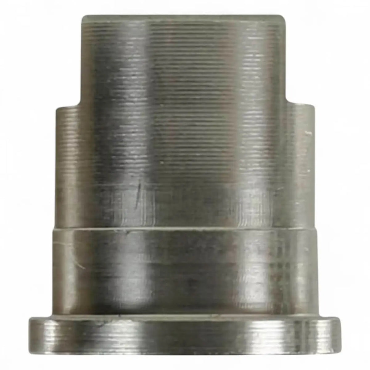 Düsenmundstück hochdruckspritzdüse 045 40° silberfarbener metallzylinder mit gefrästen rillen und flanschfuß