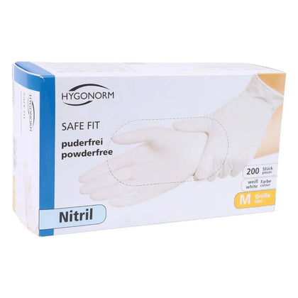 Hygonorm "Safe Fit" Nitril-Handschuhe Weiß 200 Stück