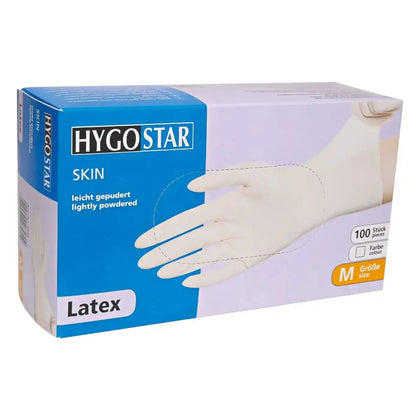 Hygostar Latex-Handschuhe "Skin" Weiß 100 Stück