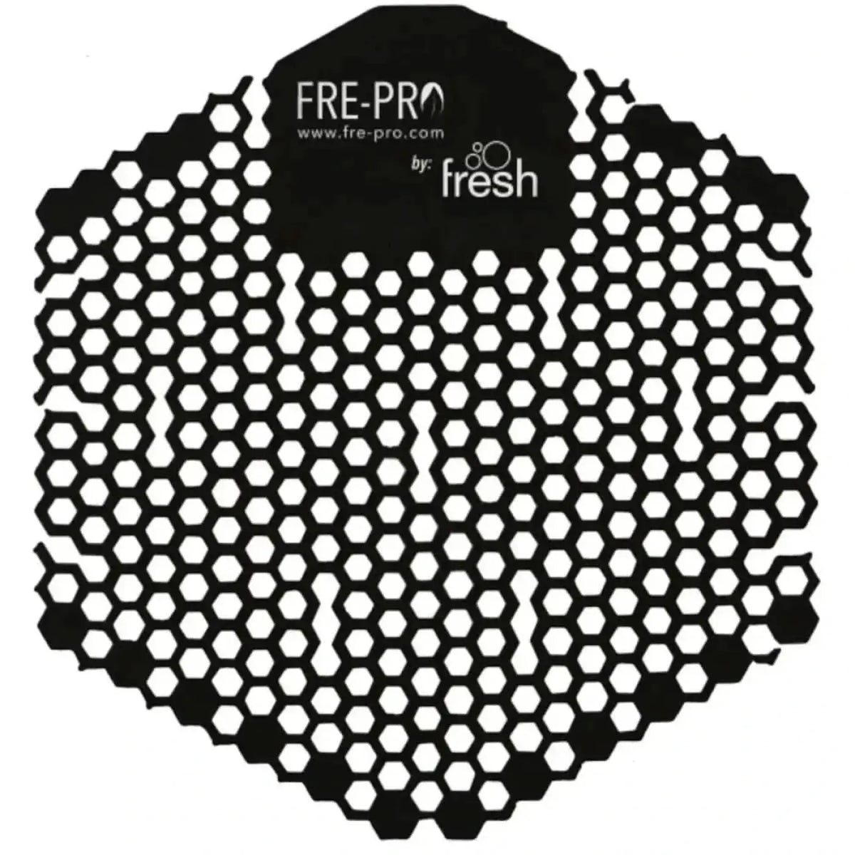Frepro wave 3d urinalsieb mit duft in schwarz mit sechseckigem muster zur geruchskontrolle im urinal