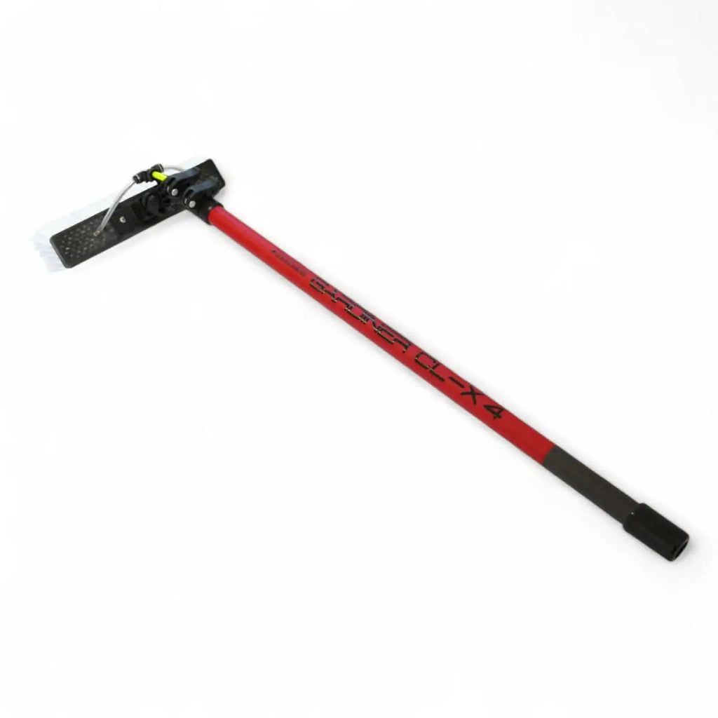 Gardiner clx 4 1,27 meter carbon hybrid teleskopstange in rot und schwarz mit texturiertem griffgriff
