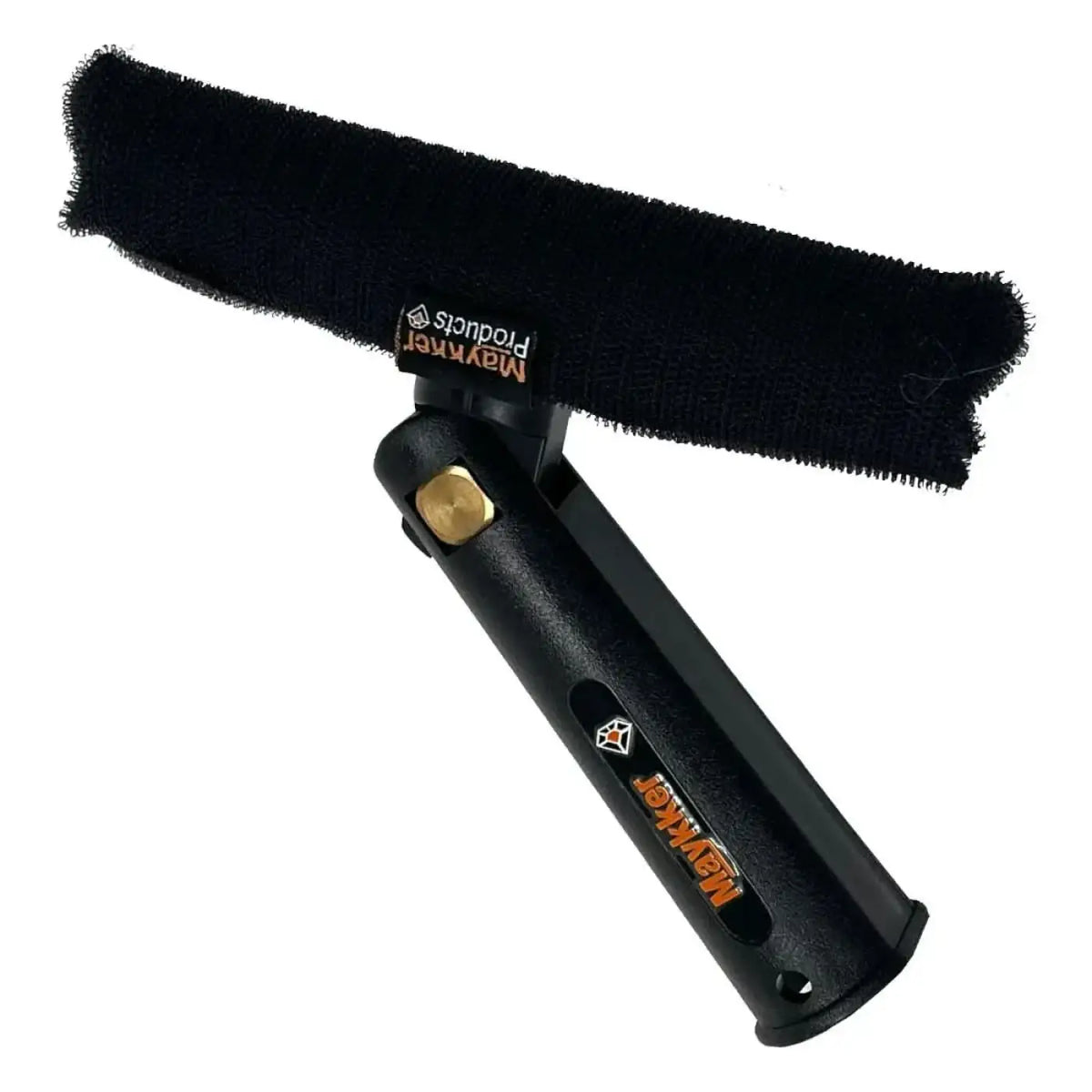 Black mayhner squeegee with soft fuzzy rubber head and sturdy plastic handle from maykker handy sleeve complete träger kletthülle