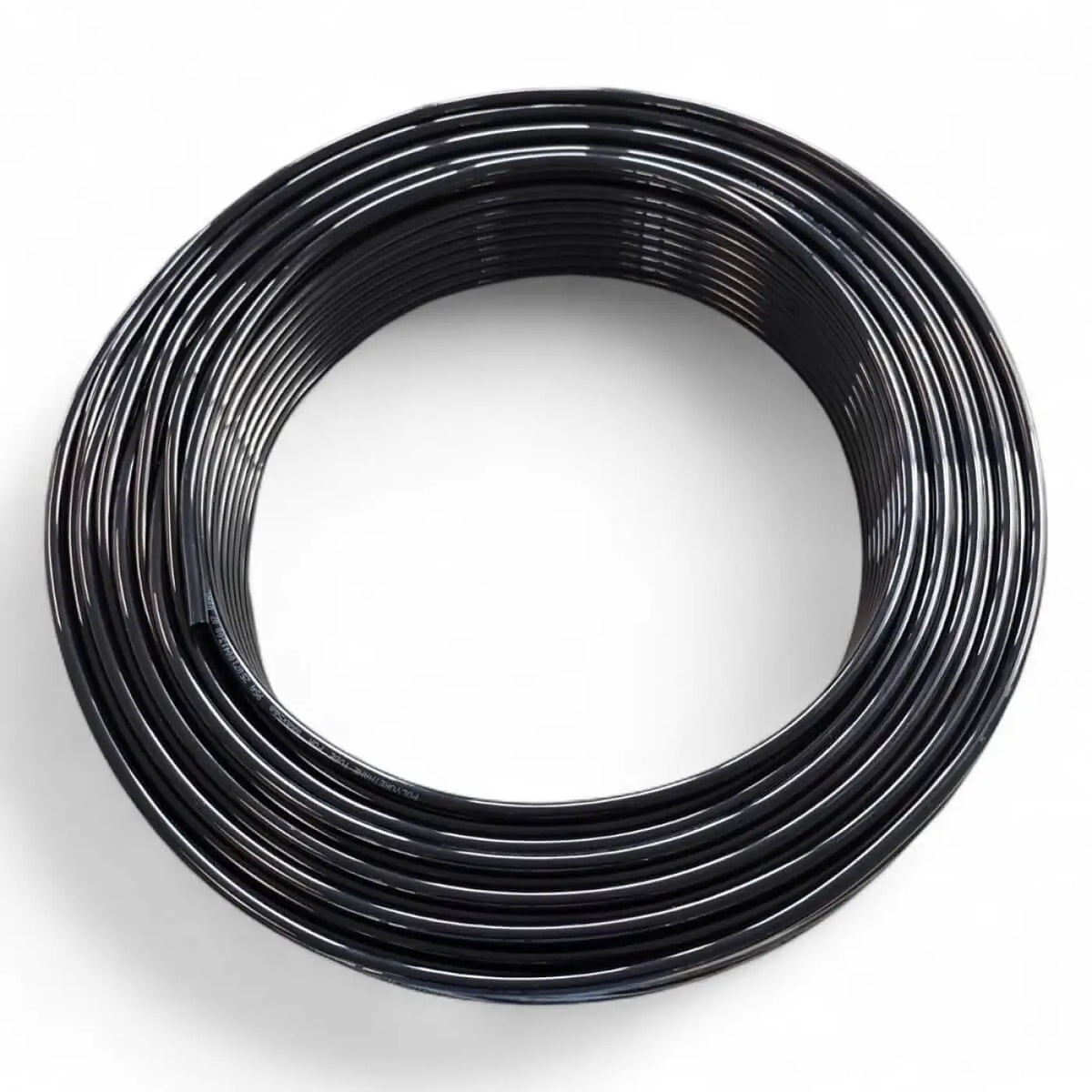 Milury wasserschlauch 50 meter schwarz mit glatter glänzender oberfläche und schwarzer kunststoffwicklung