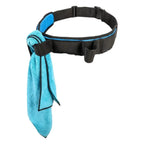 Moerman comfort belt gürtel schwarz und blau aus mikrofaser mit türkisfarbenem handtuch für fahrzeugpflege