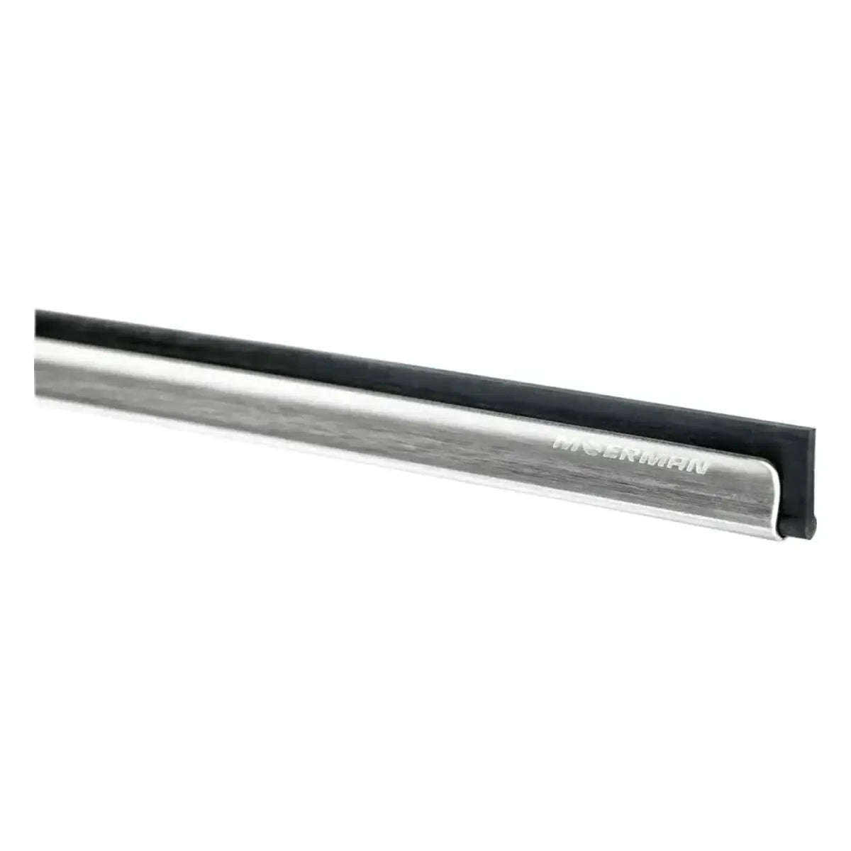 Silberner edelstahl fensterabzieher mit schwarzem gummiblatt von wacerman aus der moerman dura-flex serie