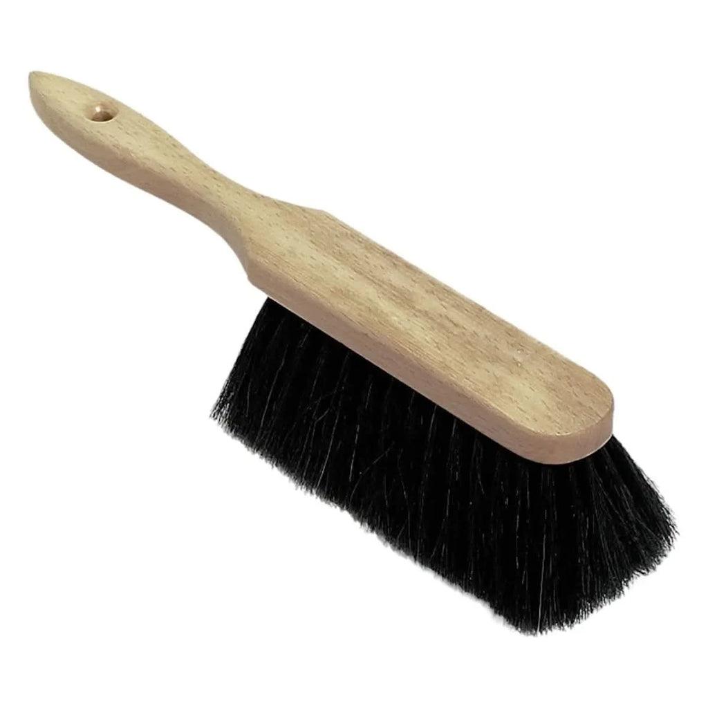 Nölle stubenhandfeger 30 cm mit stabilem holzgriff und dichten schwarzen borsten