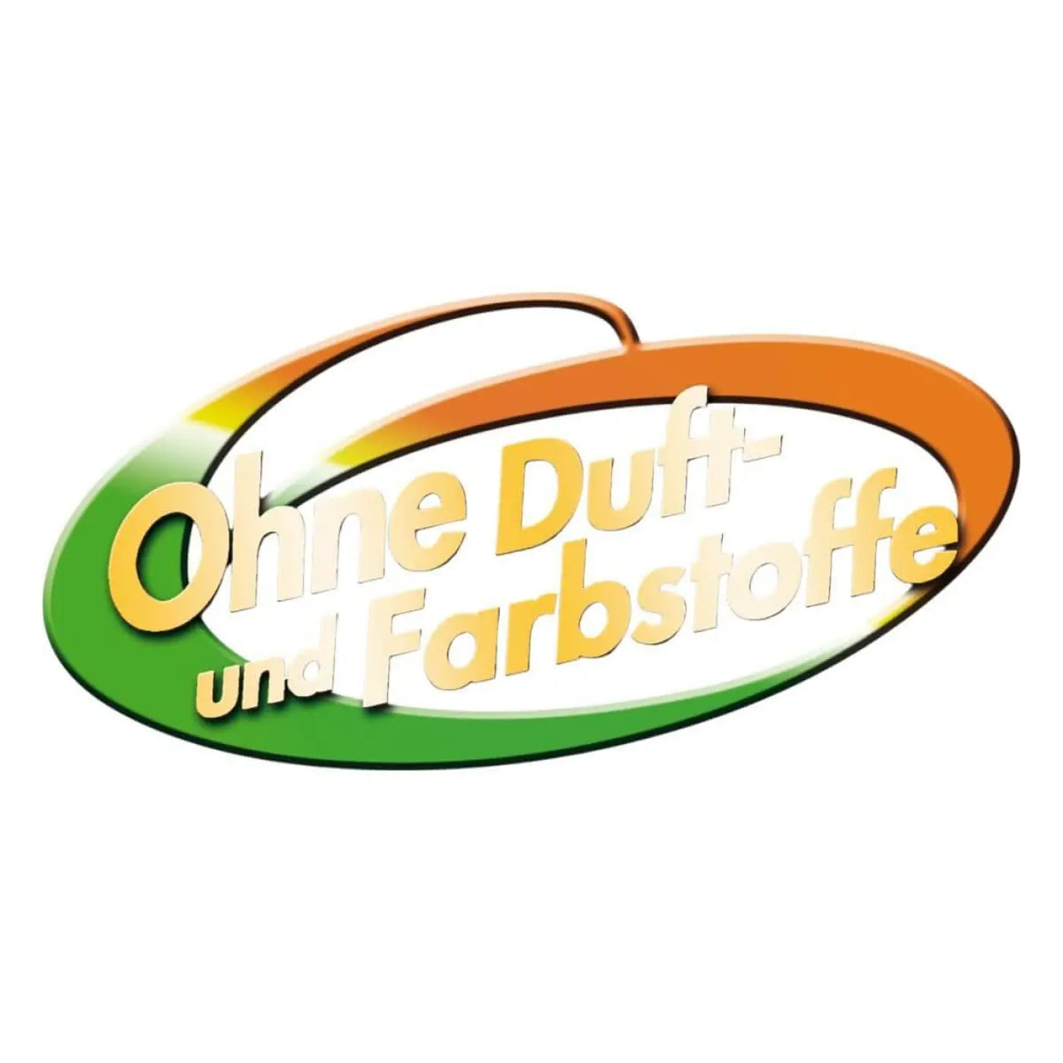 Logo von solution glöckner acido 1l mit dem text ohne duft- und farbstoffe in gold auf grün-orange ovalem hintergrund