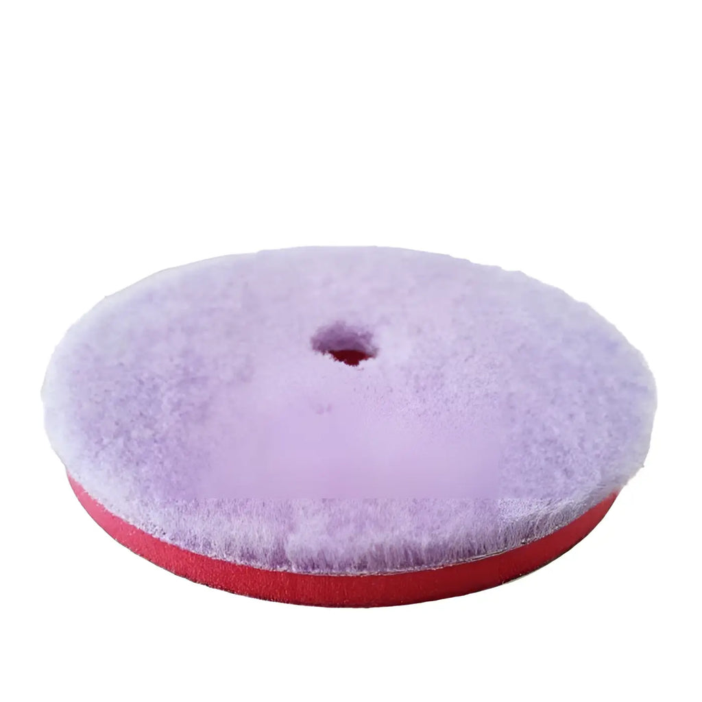 Sonax profiline hybridwollpad 143 da lila filz-polierpad mit rotem gummiboden und mittigem loch