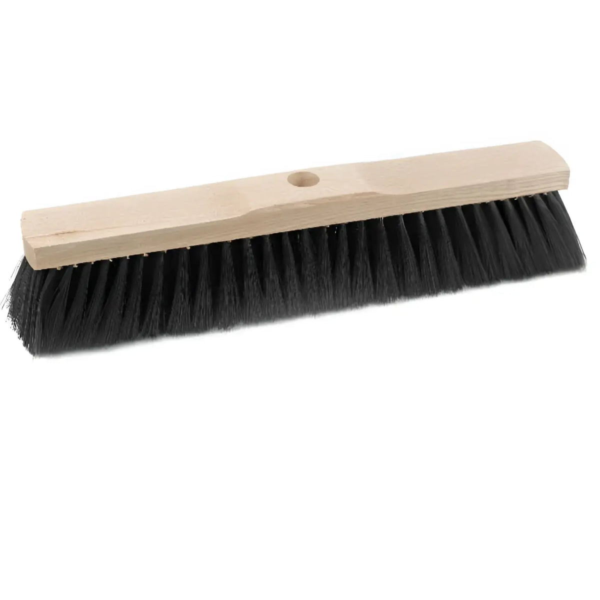 Sorex saalbesen feine kunstborste 30cm mit schwarzer borste und hellfarbenem sattelholzgriff