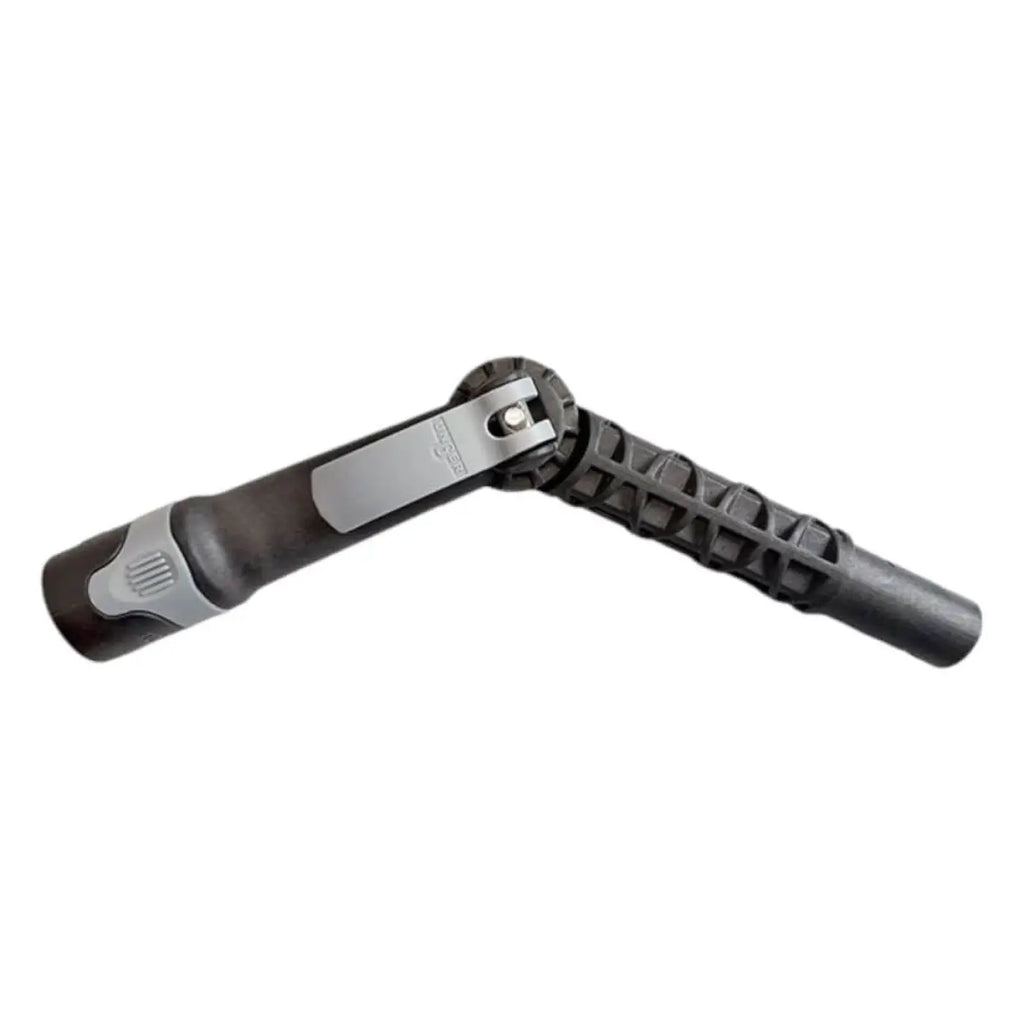 Schwarzer und grauer ergonomischer steckschlüssel mit strukturiertem griff im unger ninja winkeladapter ncpan design