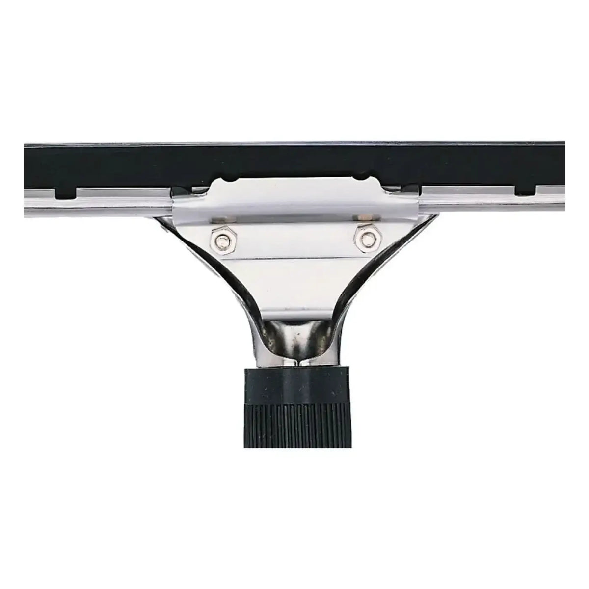 Silberner metal squeegee kopf mit schwarzer gummilippe und strukturierter griffbasis im unger pro starter set 2in1 akg10