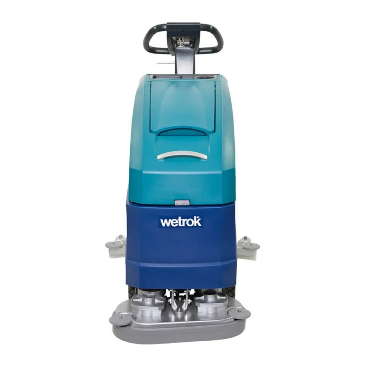 Teal und blaue wetrok duomatic esprit dosing reinigungsmaschine mit schwarzem griff für den bodenreinigungseinsatz