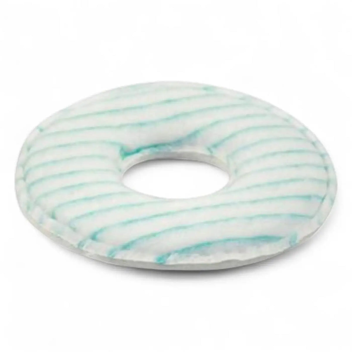 WeTROK Faser-pad 18 cm weicher runder donut-förmiger reinigungspad mit helltürkisen und weißen streifen